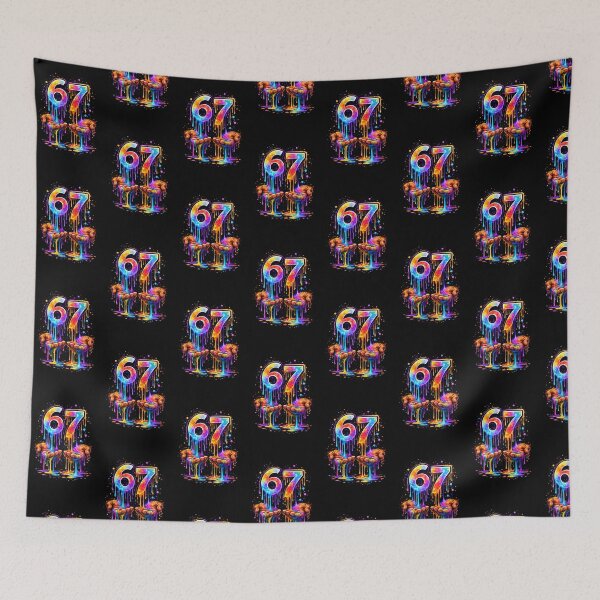 Item preview, 67 Drip Art Colorful Melting Numbers Street Art Aesthetic  designed and sold by GraffKingz.