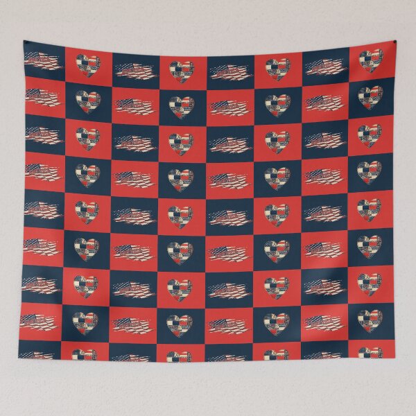 Item preview, America 250th Freedom Anniversary | Heart Patchwork Design designed and sold by PixelGrafiks.