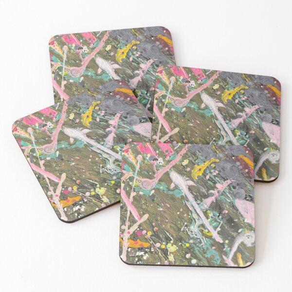 Item preview, Neon Pink and Yellow Abstract Splatter Art｜kasp001-6 designed and sold by KitataCat.