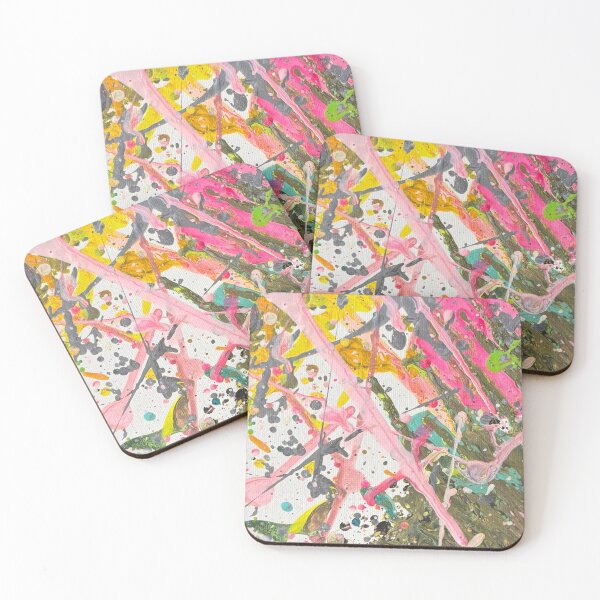 Item preview, Neon Pink and Yellow Abstract Splatter Art｜kasp001-7 designed and sold by KitataCat.