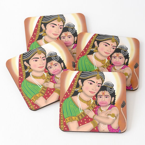 Item preview, Hanuman Ji With His Mother Anjana Spiritual Artwork – Sacred Hindu Mythology Design designed and sold by Harshit_Digital_Arts.