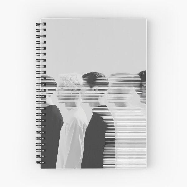 Item preview, Minimalist Black and White Portrait of Five Men with Glitch Effect designed and sold by Mindrender.