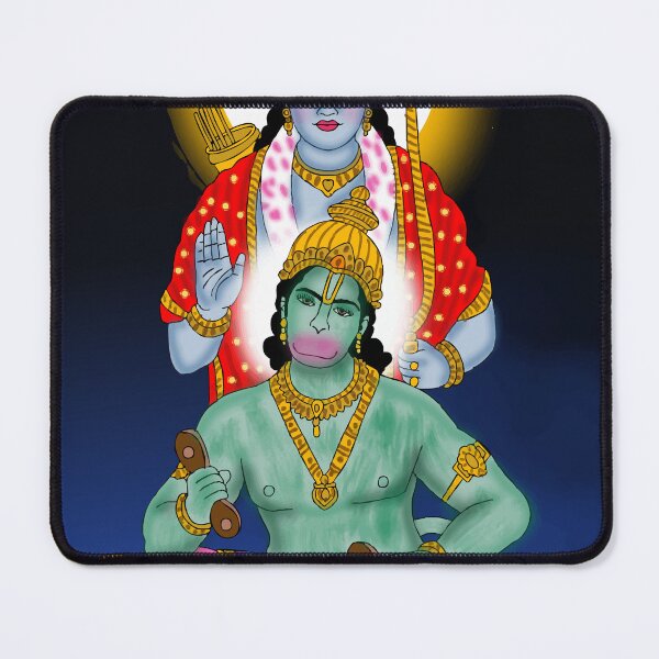 Item preview, Bajrangbali With Lord Rama Divine Illustration – Hanuman Inspirational Art Design designed and sold by Harshit_Digital_Arts.