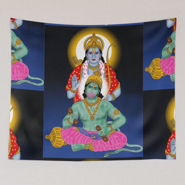 Item preview, Bajrangbali With Lord Rama Divine Illustration – Hanuman Inspirational Art Design designed and sold by Harshit_Digital_Arts.