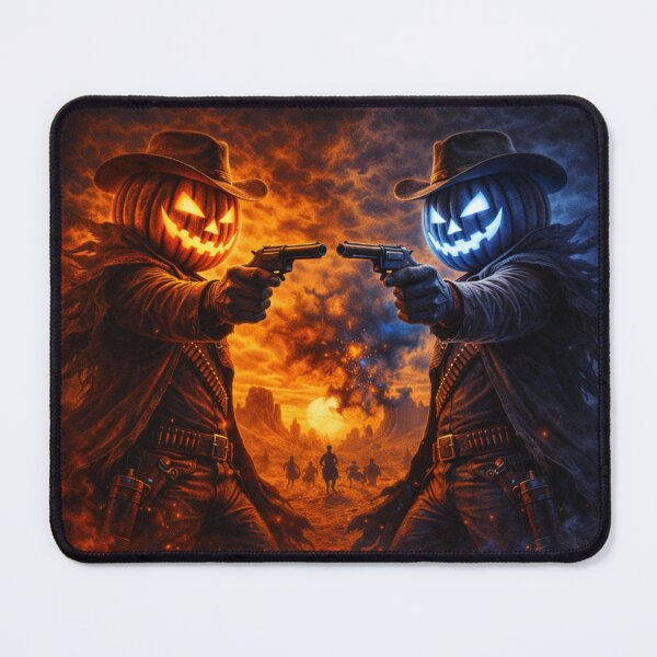 Item preview, Headless Horseman High Noon – Dual Flame Halloween Western Art designed and sold by TheHorsemanRidesAgain.
