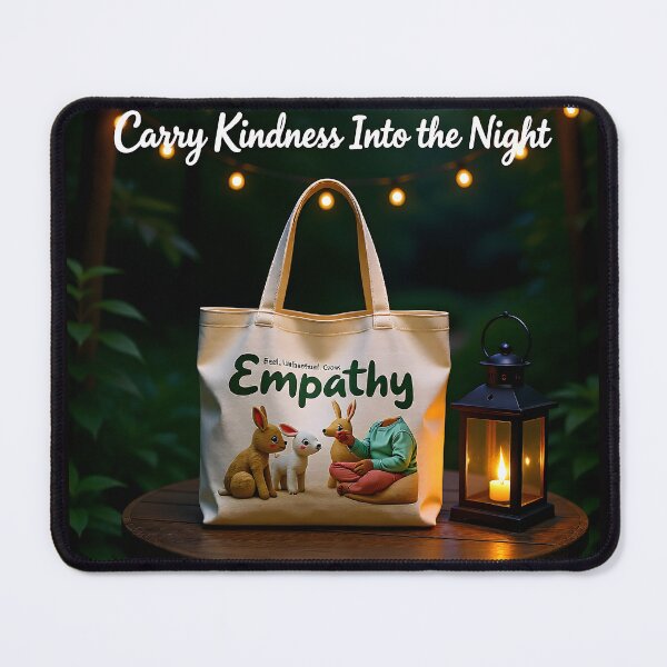 Item preview, Carry Kindness Into the Night — “Empathy” Tote by Candlelight | Evening Compassion Visual designed and sold by Creative-RE.