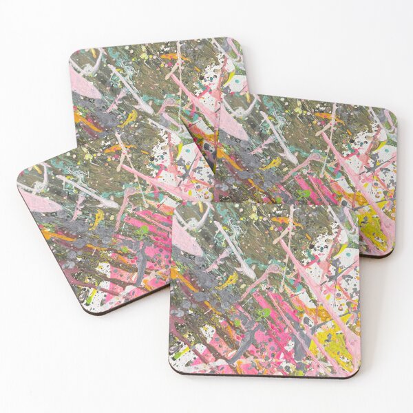 Item preview, Neon Pink and Yellow Abstract Splatter Art｜kasp001-4 designed and sold by KitataCat.