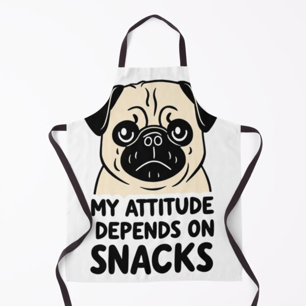 Item preview, Funny Pug - My Attitude Depends On Snacks designed and sold by Ink&Cotton69.