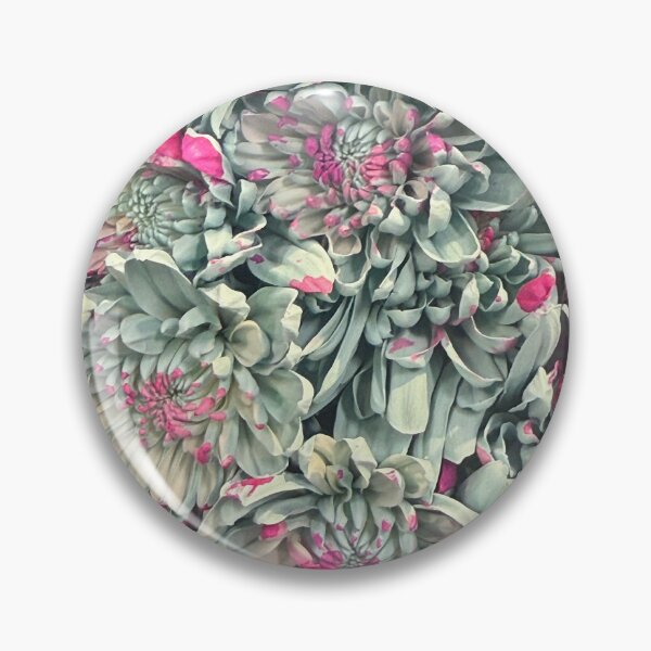 Item preview, Sage Green Chrysanthemums with Pink Accents – Unique Floral Texture designed and sold by aadventures.