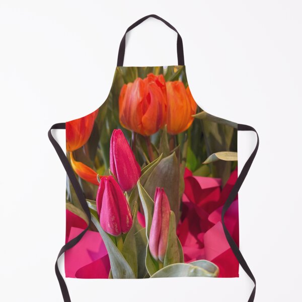 Item preview, Pink and Orange Tulips – Spring Bouquet with Gift Wrap Detail designed and sold by aadventures.