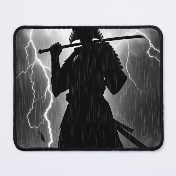 Item preview, Samurai in Storm Lightning Rain Warrior Silhouette designed and sold by EllDAV777.