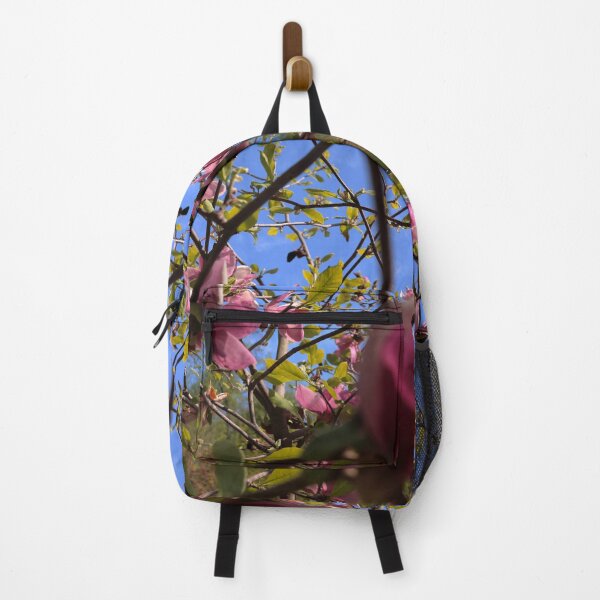 Item preview, Blooming Pink Magnolia Tree Against Blue Sky designed and sold by vikko-art.