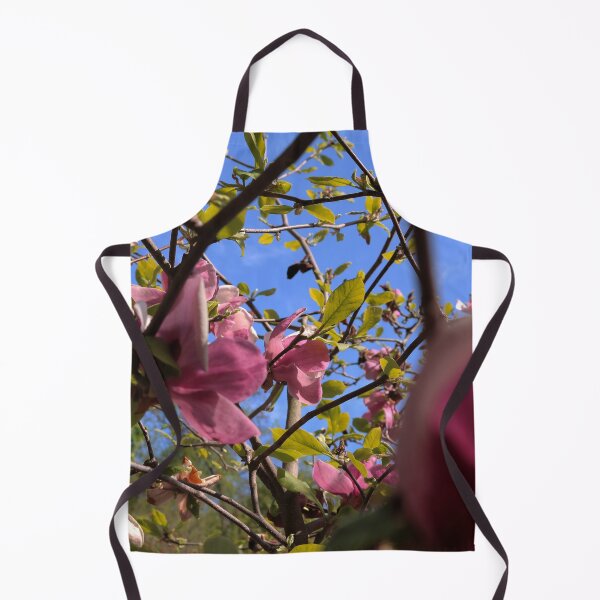 Item preview, Blooming Pink Magnolia Tree Against Blue Sky designed and sold by vikko-art.
