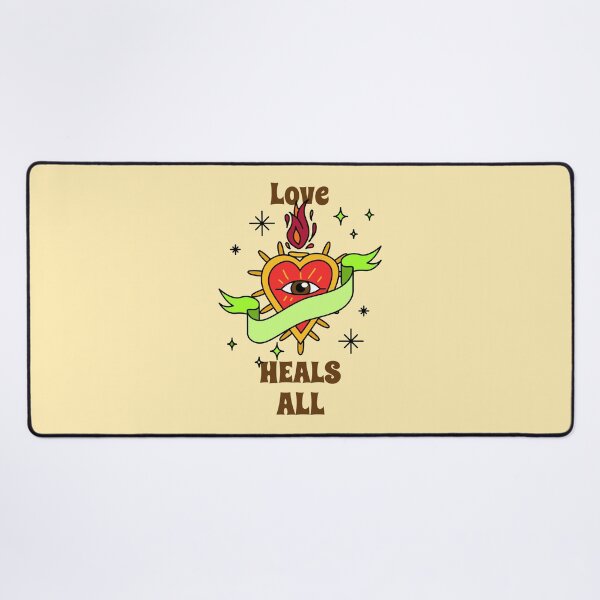 Item preview, Love Heals All Flaming Eye Heart Art – Sacred & Mystical Boho Quote designed and sold by WellspringXflow.