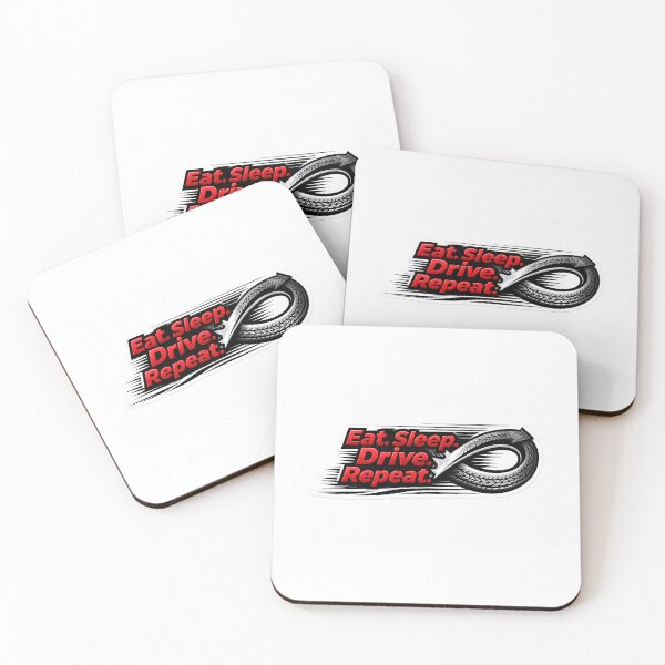Item preview, Eat Sleep Drive Repeat Racing Stripe Car Sticker – Speed Loop Design designed and sold by SparkVault.