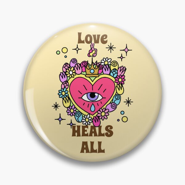 Item preview, El amor lo cura todo Corazón floral rosa con ojos – Arte estético botánico surrealista designed and sold by WellspringXflow.