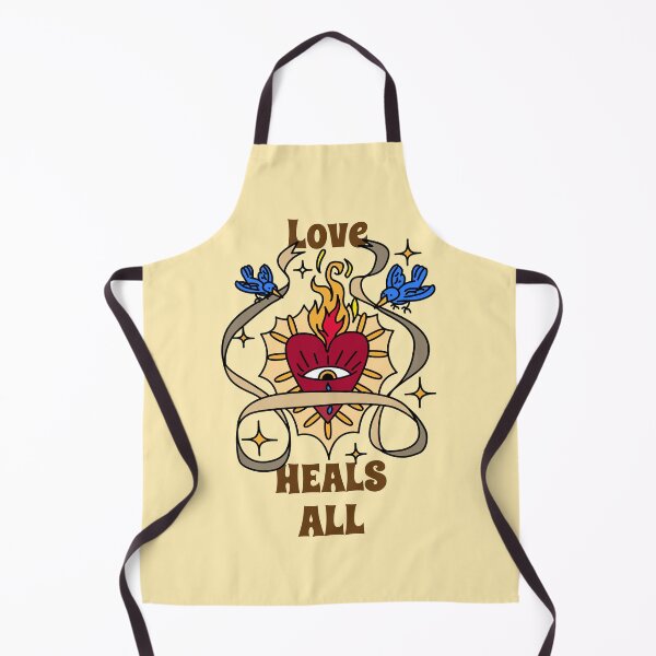 Item preview, Love Heals All Flaming Eye Heart – Blue Birds and Ribbon Tattoo Art designed and sold by WellspringXflow.