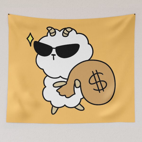 Item preview, Rich Sheep with a Huge Money Bag & Cool Sunglasses designed and sold by ubborn.