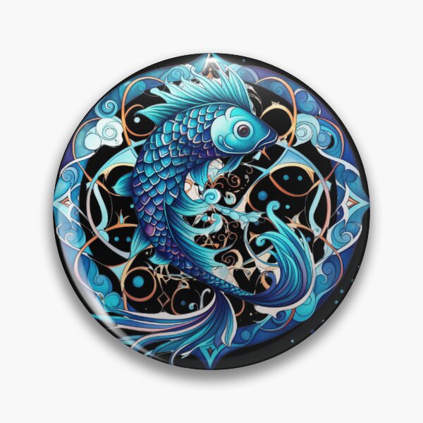 Item preview, Celestial Blue Koi – Elegant Fantasy Fish Art designed and sold by VinMerch.