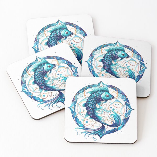 Item preview, Celestial Blue Koi – Elegant Fantasy Fish Art designed and sold by VinMerch.