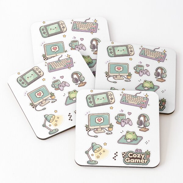 Item preview, Cozy Gamer Desk Sticker Sheet designed and sold by Whistle-and-Co.