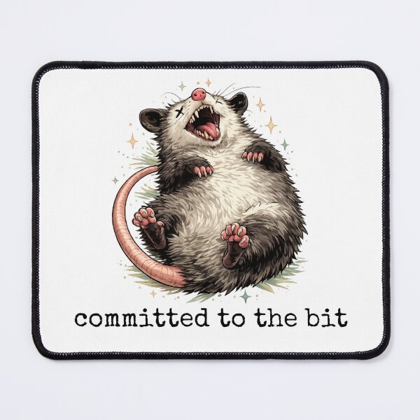 Item preview, Committed to the Bit – Playing Dead Possum Meme Graphic designed and sold by halesyeahhh.