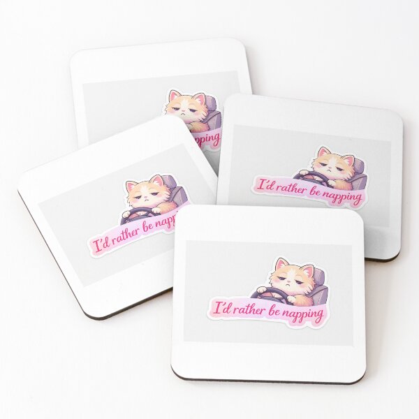 Item preview, I’d Rather Be Napping – Sassy Sleepy Cat Car Sticker (Cute Kawaii Aesthetic) designed and sold by SparkVault.