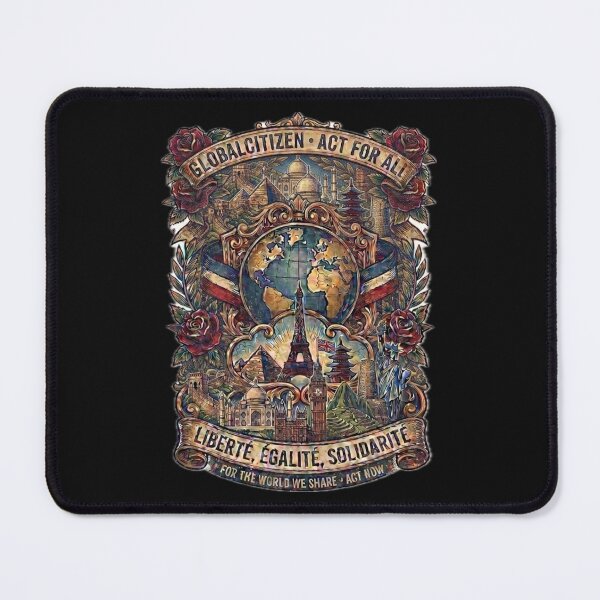 Item preview, GLOBALCITIZEN - Act For All: Unity in World Landmarks Vintage Emblem designed and sold by EARTH PEOPLE.