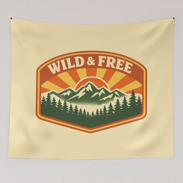 Item preview, Wild And Free Adventure Badge Wilderness Travel designed and sold by SplashTastic.