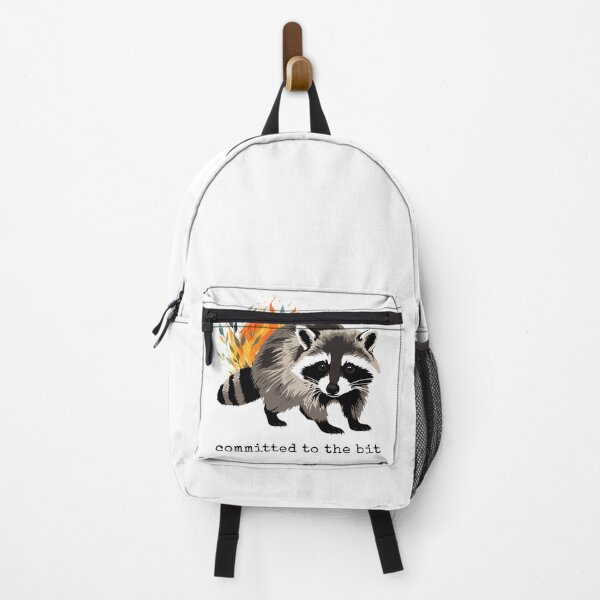 Item preview, Committed to the Bit – Chaotic Raccoon Fire Meme Graphic designed and sold by halesyeahhh.