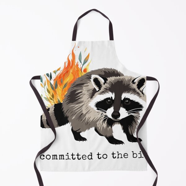 Item preview, Committed to the Bit – Chaotic Raccoon Fire Meme Graphic designed and sold by halesyeahhh.