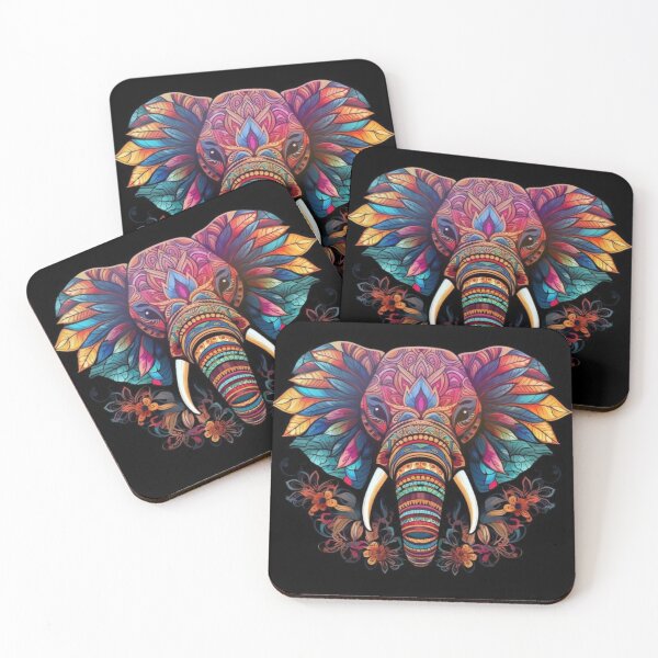 Item preview, Colorful harmony of elephant mandala art designed and sold by NivyasArtistry.
