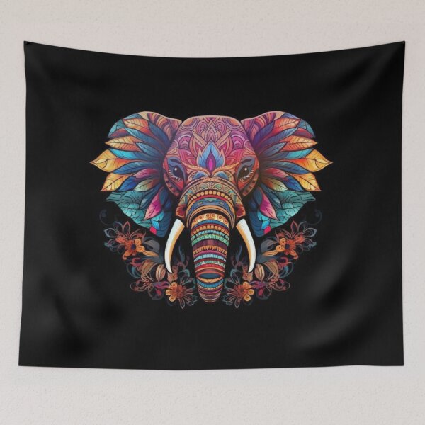Item preview, Colorful harmony of elephant mandala art designed and sold by NivyasArtistry.