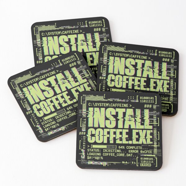 Item preview, Install Coffee Caffeine System Error Design designed and sold by Quiet Chaos Club.