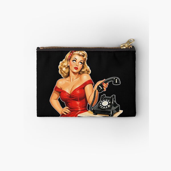 Item preview, Annoyed pin-up girl: retro graphics on the phone designed and sold by Pineapple-Tree.