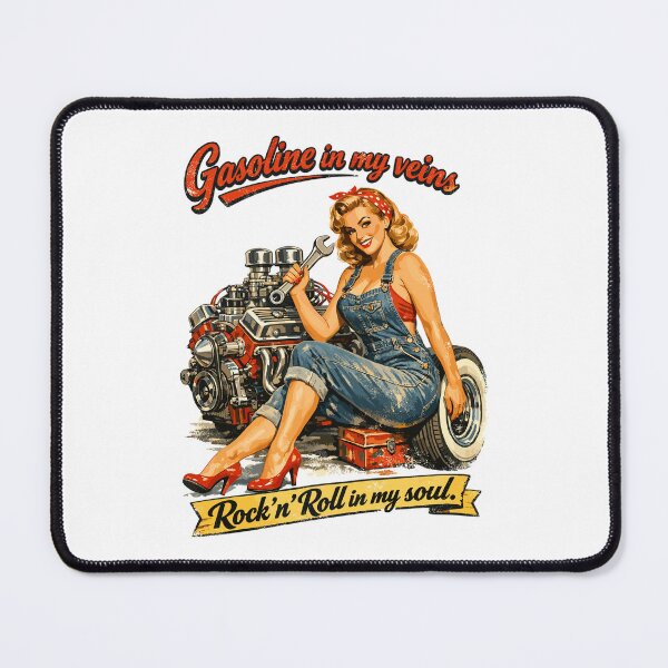 Item preview, Retro Pin-up Hot Rod: Gasoline & Rock n Roll Soul designed and sold by Pineapple-Tree.