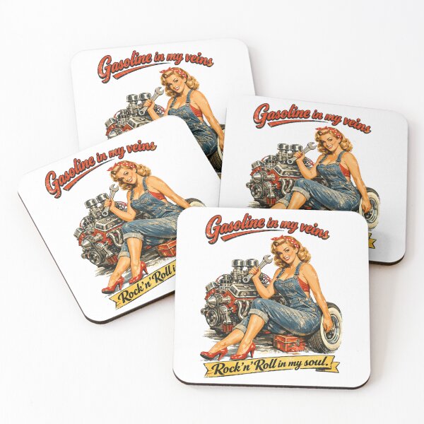 Item preview, Retro Pin-up Hot Rod: Gasoline & Rock n Roll Soul designed and sold by Pineapple-Tree.
