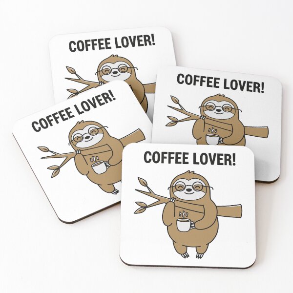 Item preview, Coffee Lover Sloth Wearing Glasses designed and sold by mseopr.