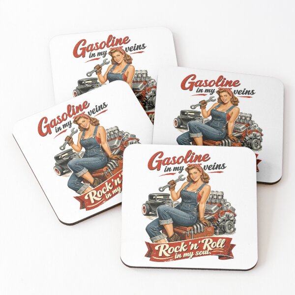 Item preview, Retro Pin-up Hot Rod: Gasoline & Rock n Roll Soul designed and sold by Pineapple-Tree.