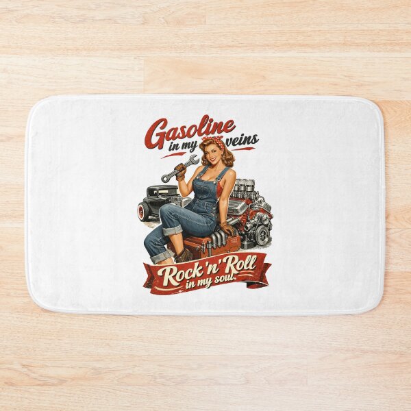 Item preview, Retro Pin-up Hot Rod: Gasoline & Rock n Roll Soul designed and sold by Pineapple-Tree.