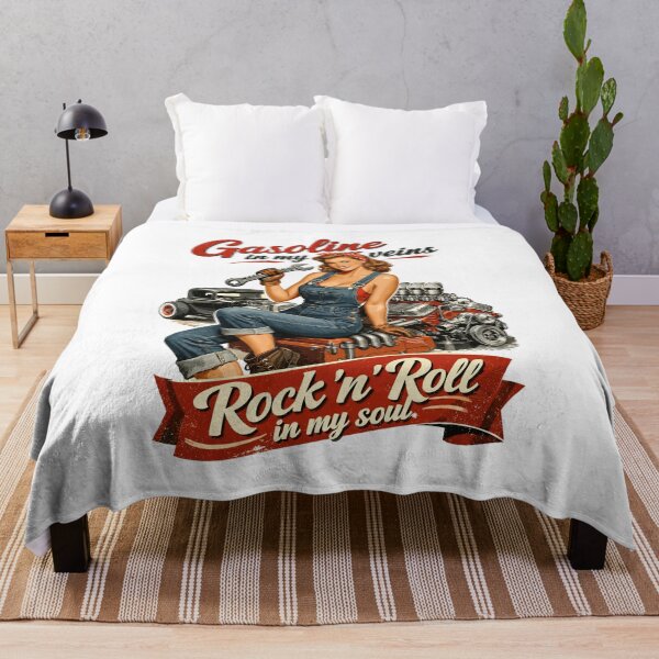 Item preview, Retro Pin-up Hot Rod: Gasoline & Rock n Roll Soul designed and sold by Pineapple-Tree.