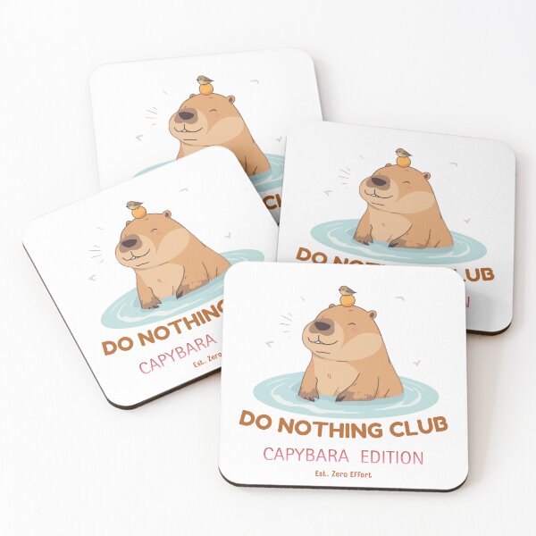 Item preview, Do Nothing Club Capybara Edition – Lazy Capybara Hot Spring Meme with Orange & Bird | Zero Effort Chill Animal Sticker designed and sold by HOUSE OF TIST.