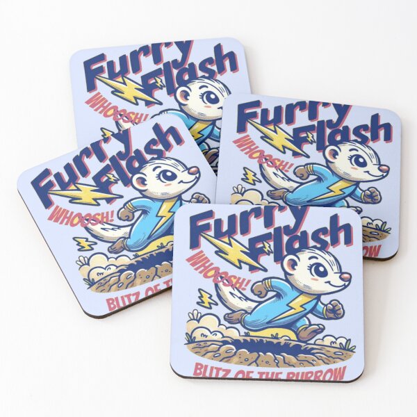 Item preview, Furry Flash Superhero - Retro Comic Ferret Blitz of the Burrow designed and sold by GenZFashion000.