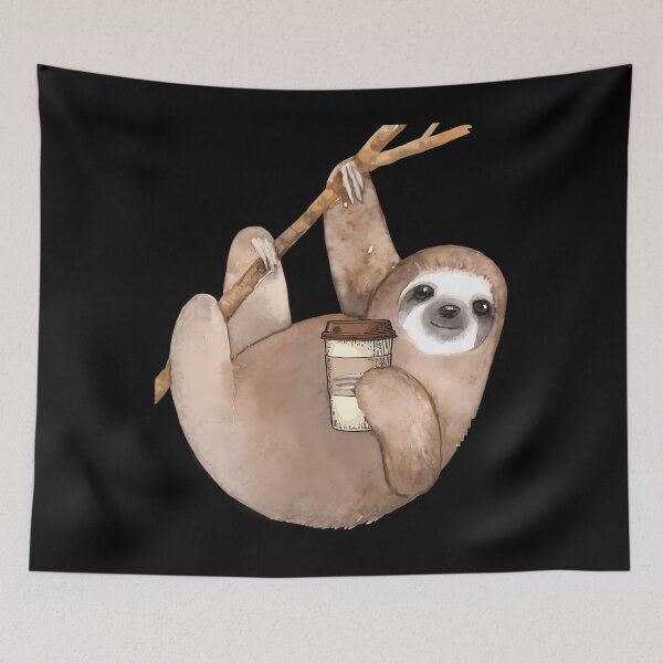 Item preview, Three Toed Sloth Just Hangin' Out Enjoying A Coffee designed and sold by Bubble aesthetics.