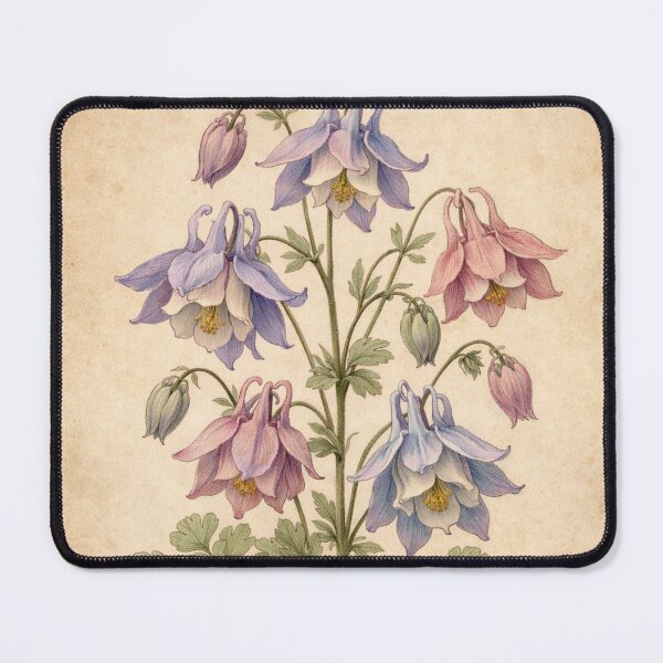 Item preview, Soft Floral Columbine Botanical Print – Vintage Aquilegia Antique Flower Wall Art designed and sold by Darlin8888.