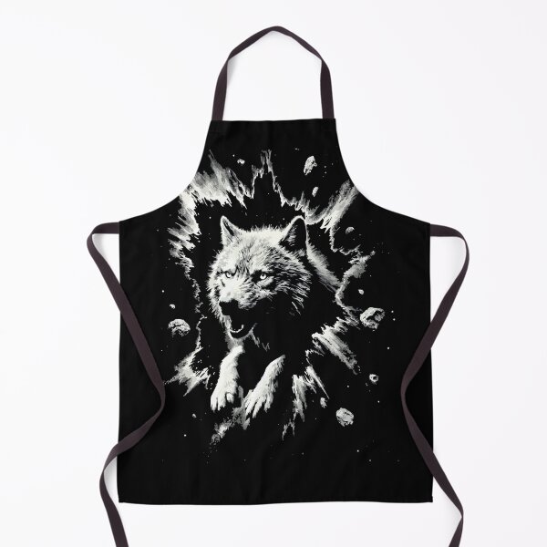 Item preview, Angry Wolf Head Explosion Black and White Celestial Art designed and sold by VikArtStudio.