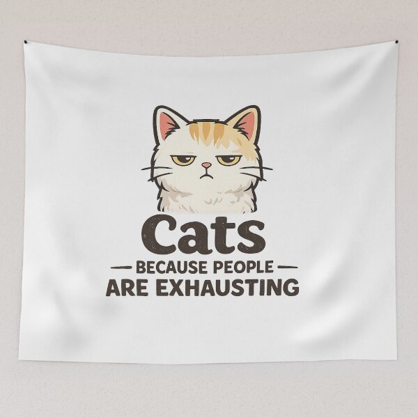 Item preview, Cats Because People Are Exhausting Funny Introvert Cat Design designed and sold by StyleLap.