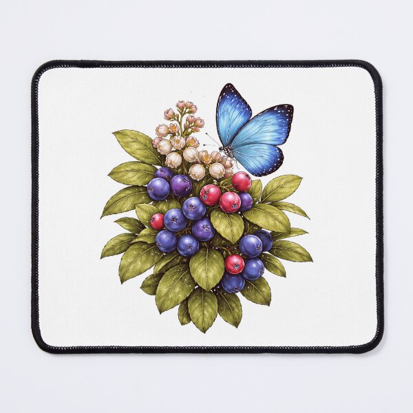 Item preview, Echo Azure Butterfly on Huckleberry – Pacific Northwest Botanical Illustration designed and sold by Zee's Whimsical Wonders.