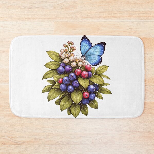 Item preview, Echo Azure Butterfly on Huckleberry – Pacific Northwest Botanical Illustration designed and sold by Zee's Whimsical Wonders.