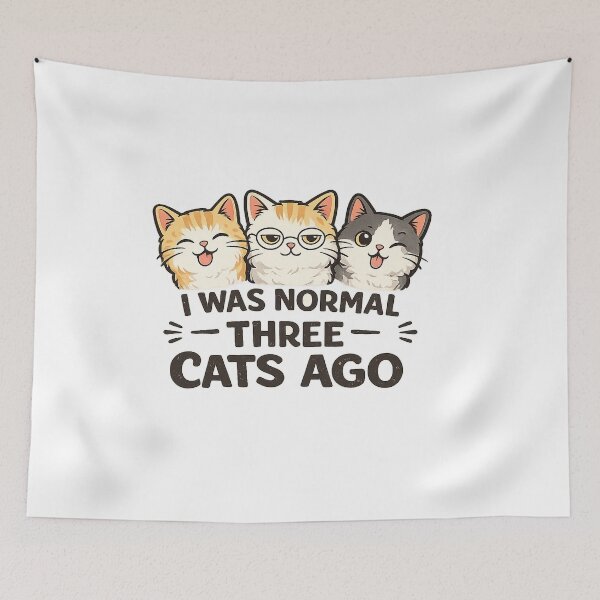 Item preview, I Was Normal Three Cats Ago Funny Crazy Cat Person Design designed and sold by StyleLap.